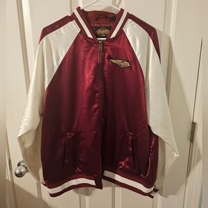Harley-Davidson Women’s 120th Anniversary Bomber Jacket Burgundy & White XL